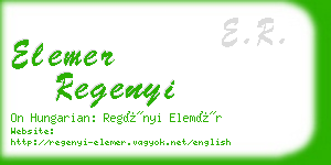 elemer regenyi business card